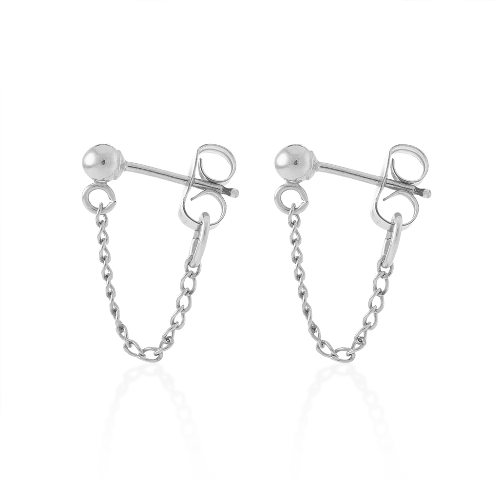Mini Chain Hoops-Sterling Silver-Pair-Phyllis + Rosie