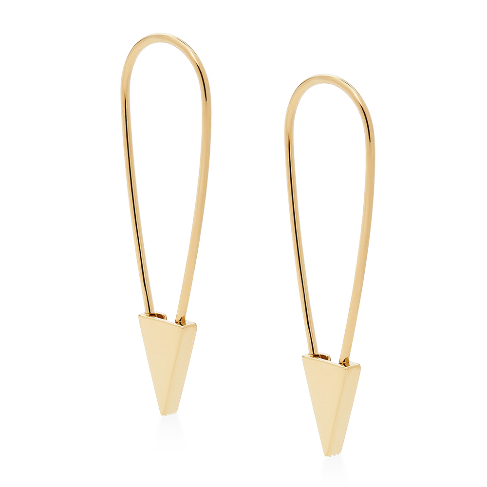 Safety Pin Earring-14K Gold Vermeil-Single-Phyllis + Rosie