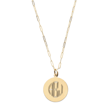 Monogram Circle Necklace-Gold-Phyllis + Rosie