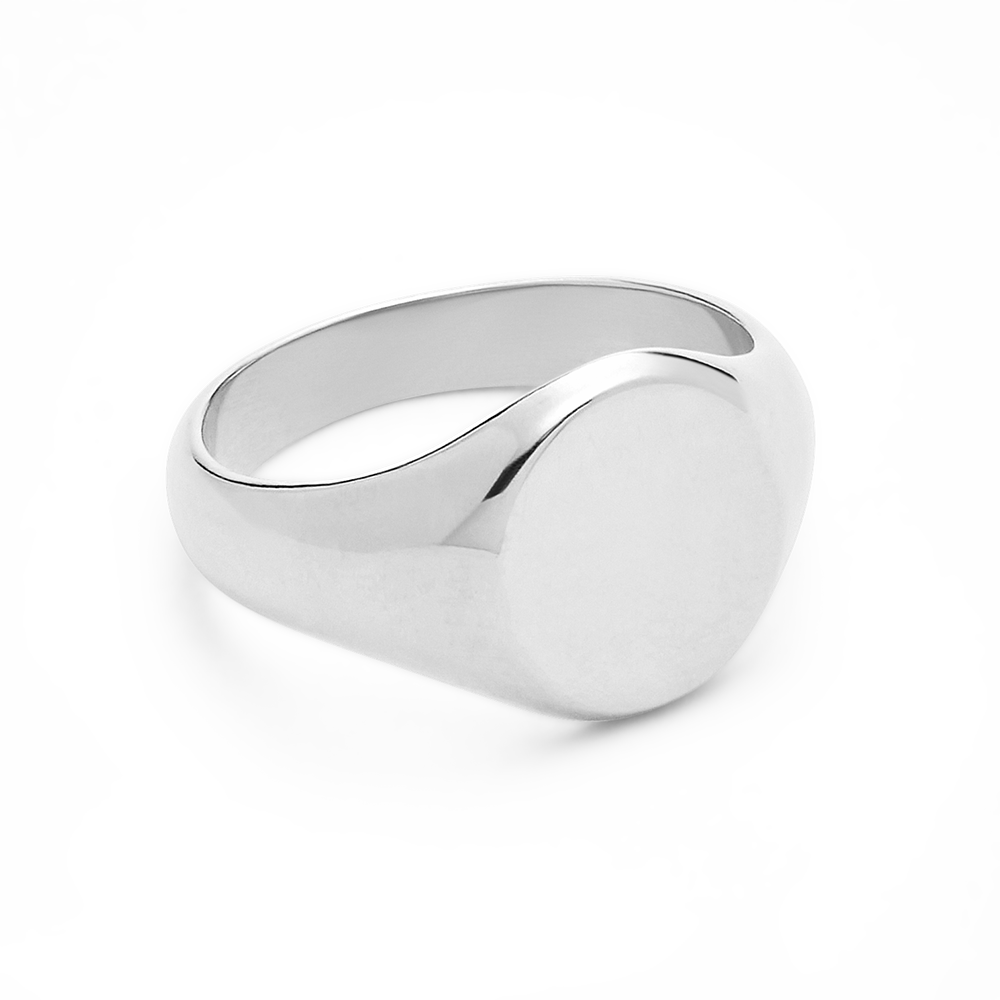 Oval Signet Ring-Sterling Silver-4-Phyllis + Rosie