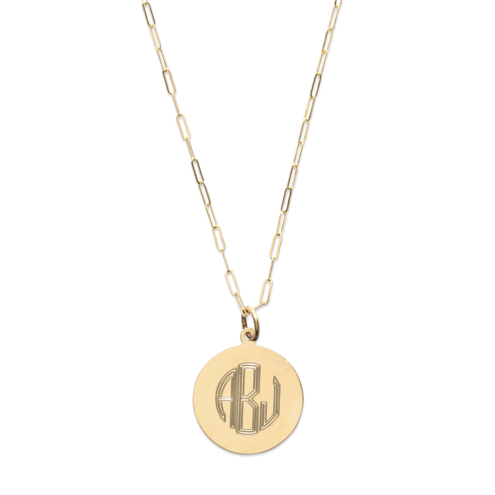 Monogram Circle Necklace-Gold-Phyllis + Rosie
